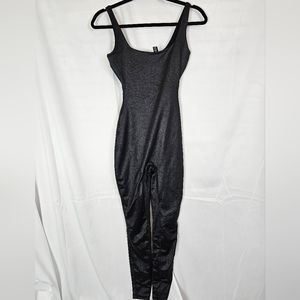 SKIMS size XS Onyx black strapless glossy jumpsuit catsuit NWT